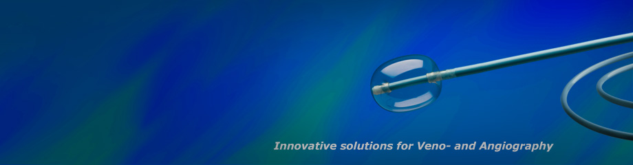 Catheters header photo showing Venos latex free double lumen occlusion balloon catheter